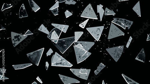 Bild auf Leinwand broken glass shards vector illustration on black background sharp edges fragment