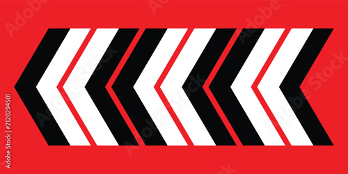 Quadro su tela Red and black chevron pattern, Chevron pattern background