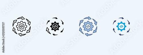 Automate Multiple Icon Illustration Vector