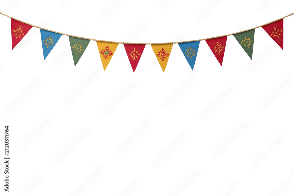 Obraz premium Colorful decorative triangular pennant banner