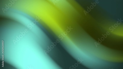 Abstract flowing waves of teal and lime green light on a dark background, smooth liquid motion design for modern digital wallpaper and creative banner