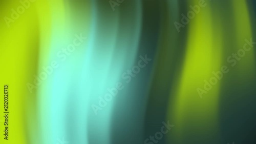 Abstract wavy background with flowing lime green and cyan blue light streaks, soft motion blur texture for modern digital design and creative presentation