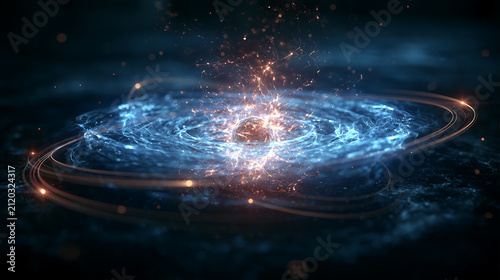 Cosmic nebula glowing with ethereal light beams in deep space background with evoking sense cosmic wonder futuristic energy