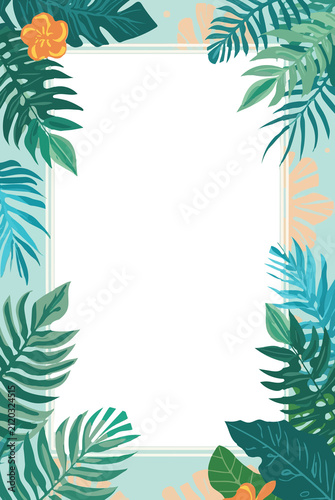 Template element of summer greeting card with flat design