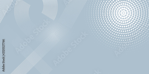 Obraz na plátne White and gray gradient abstract background with shining white round lines pattern