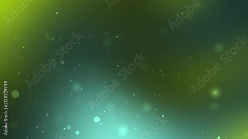 Abstract Green and Teal Gradient Background with Soft Bokeh Lights and Glowing Particles for Modern Digital Design, Presentation, and Website Wallpaper