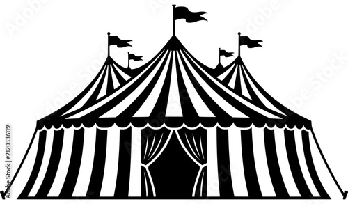 Isolated Big Top Carnival Tent Graphic Design Element