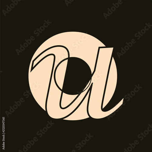 OU letter background vector design, OU logo design.	

