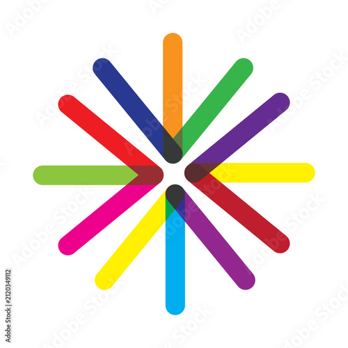 Abstract Colorful Geometric Starburst Vector Logo Design