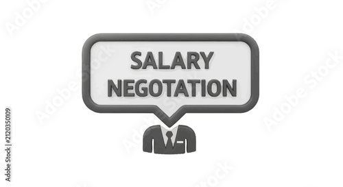 Salary negotiation speech bubble with businessman icon