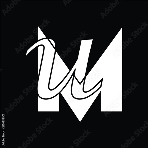 UM letter background vector design, UM logo design.	

