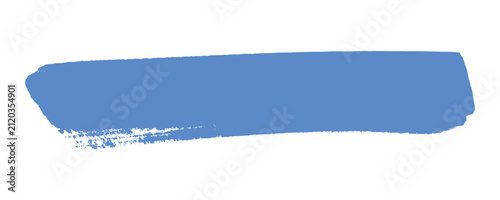 Sky blue oil brush stroke paint texture features horizontal hand drawn canvas swipe patch. Smooth pastel distress wall background element for modern branding layout design clip art.