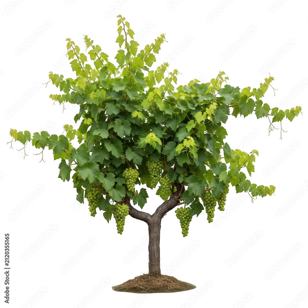 Obraz premium Small green grape vine bush with fresh leaves