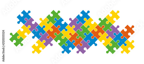 Jigsaw puzzle colored fragment for background, business infographics and presentations. Vector.