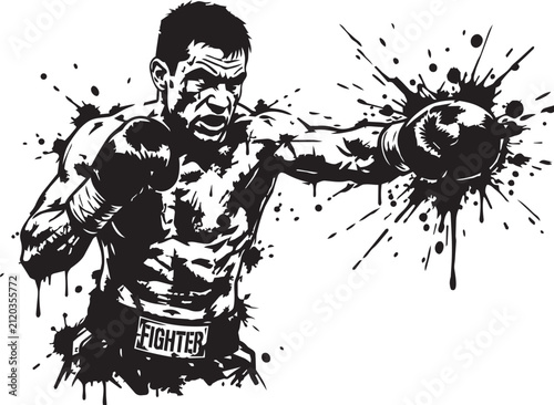 Konstfotografi Heavyweight Fighter Logo – Bold Boxing Gym Symbol
