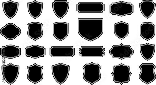 A Collection of Diverse Shield and Badge Shapes for Design and Branding Purposes