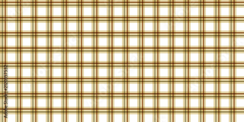 Seamless brown and yellow plaid geometric pattern on white background