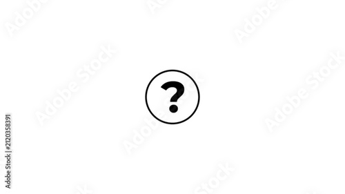 Clean and modern question mark icon representing FAQ, help, support, inquiry, uncertainty, customer service and information.
