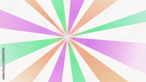 Pastel Sunburst Background with Radial Rays in Soft Mint Green Peach and Lavender Purple Tones