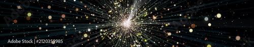 Glowing Star with Rays Particles on Center Background Loop - Widescreen