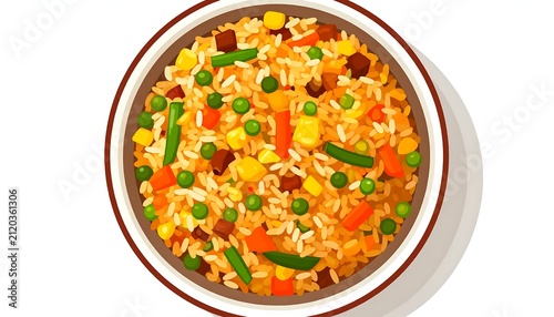 Colorful vegetable stir fry in white bowl.