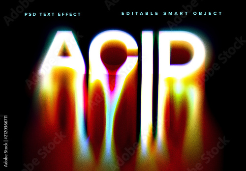 Colourful Melting Text Effect Mockup