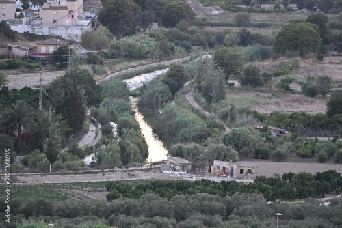 Irrigation Canal Supplying Agricultural Fields in Spain