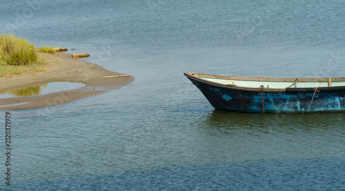 Barque sur le littoral du Languedoc, Hérault, France