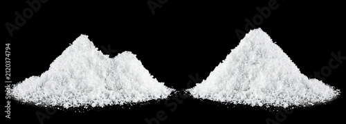 Foto Collection of snowdrifts on a black background