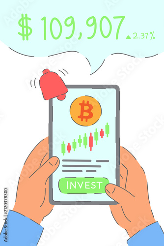 Handdrawn Illustration of Smartphone Trading App