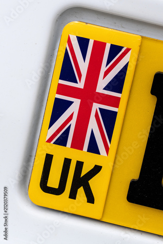 national identification section of a UK vehicle registration plate