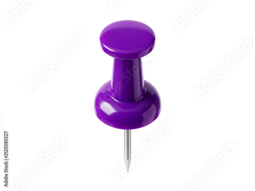 Isolated single purple thumbtack element