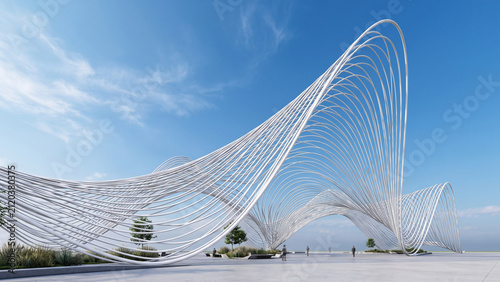 Futuristic Wave-Inspired Architectural Design, Innovative Urban Architecture