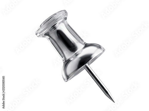 Isolated silver thumbtack element