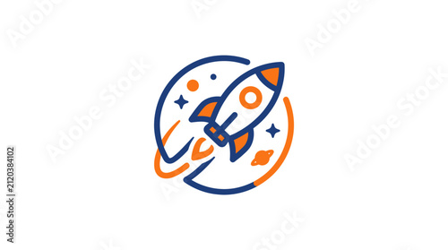 Foto Rocket Ship Icon Launching Fast.