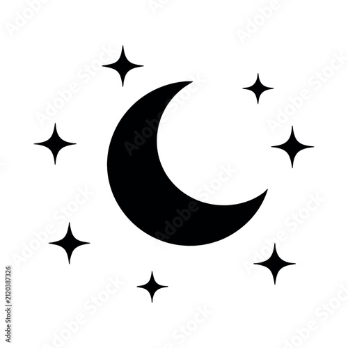 Black moon and stars