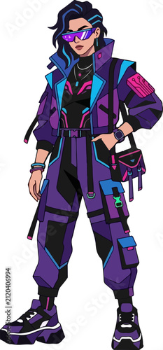 Cyberpunk Style Character Illustration