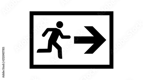 Foto Emergency exit sign indicates the path to safety during a building evacuation