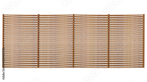 Obraz na plátně Horizontal wooden louver fence panels set isolated on transparent background for exterior cladding house siding and landscape gardening building material