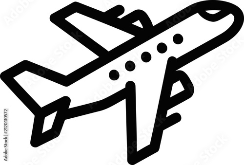 Cuadro en lienzo Minimalist Airplane Icon, Simple Jetliner Silhouette, Travel and Aviation Symbol