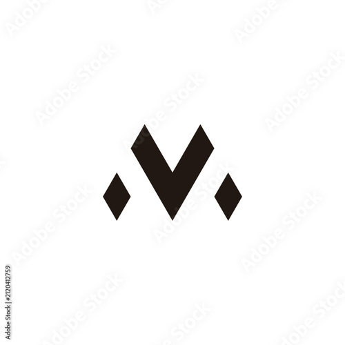 Letter VM two diamonds geometric symbol simple logo vector