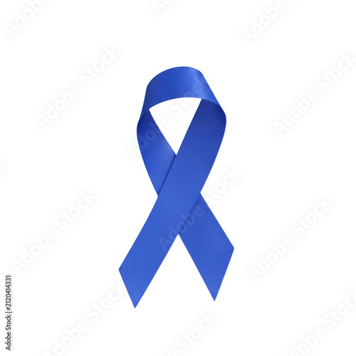 Blue awareness ribbon for medical support and health campaigns