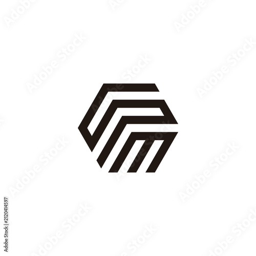 Letter S and M hexagon geometric symbol simple logo vector