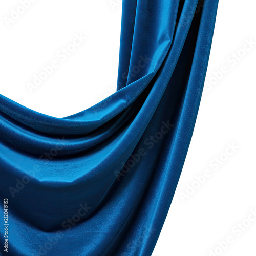 blue curtain with white curtains