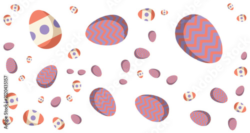 Konstfotografi decorative painted Easter eggs seamless pattern pastel colors festive design