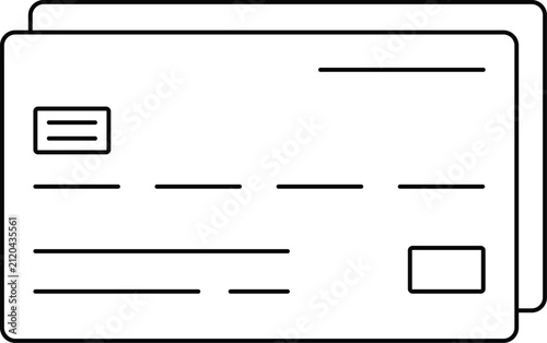 Minimal Credit Card Outline Icon for Payment and Banking
