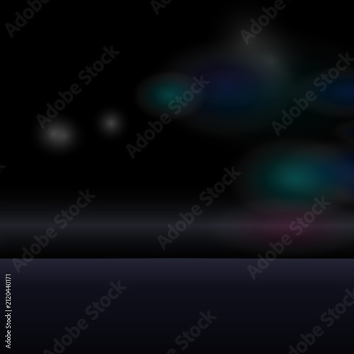 Canvas Print Two glowing orbs floating in dark space