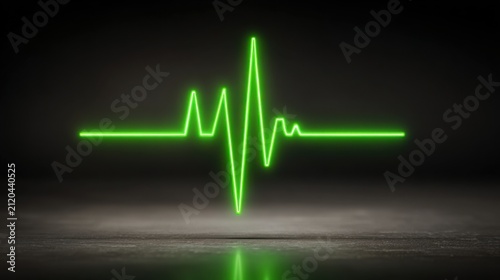 Quantum offer pulse icon concept illustrating a green heartbeat representing the pulse of offers in quantum networks