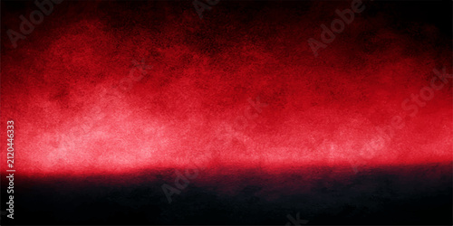 Quadro su tela Abstract Red and Black Grunge Background with Smoke Texture, Dark Stormy Cloud P
