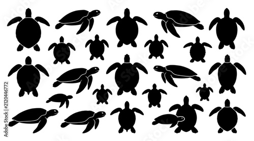 Obraz na plátně Diverse Collection of Lizard and Gecko Silhouette Vector Shapes in Various Poses
